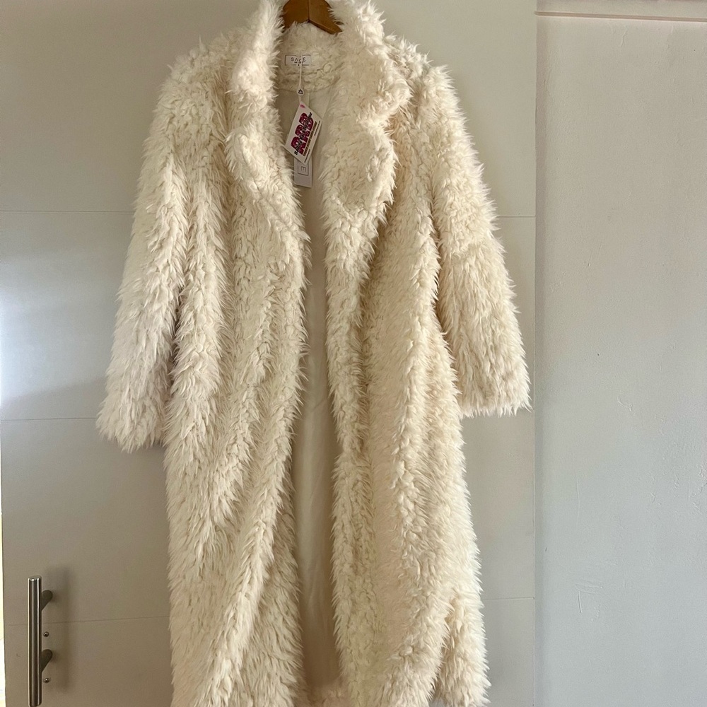 Cream Faux Fur Coat